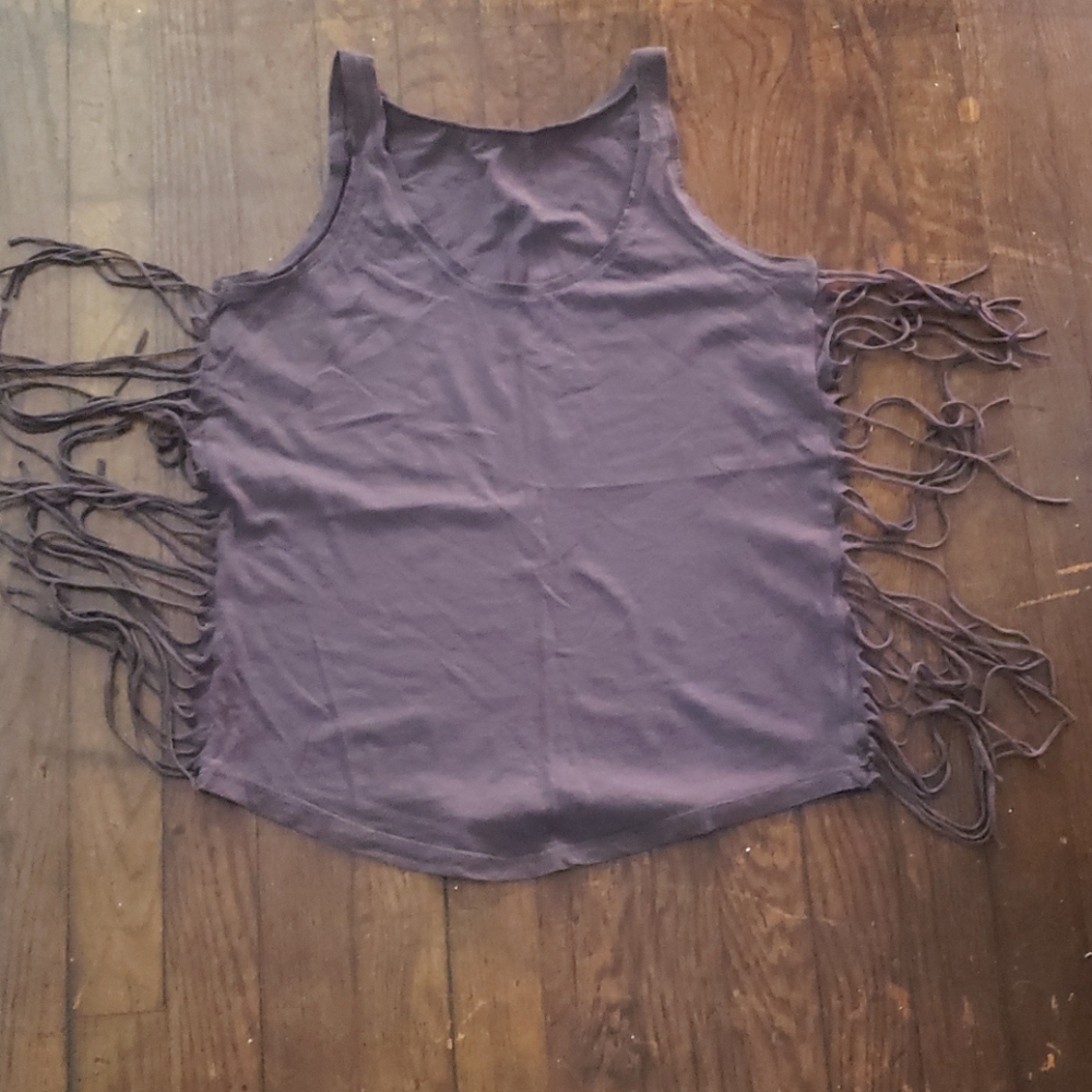 1886 gray fringes  Sleepless top size small